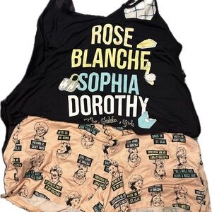 Torrid Black and Peach Golden Girls Pajama Set NWT